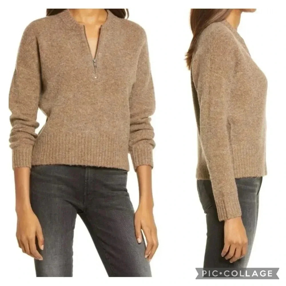 Madewell York Half-Zip Wool Alpaca Blend Pullover Sweater Women’s size small